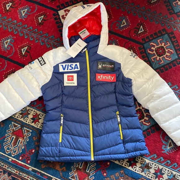 SPYDER US SKI TEAM DOWN JACKET NWT $300 - Picture 1 of 6